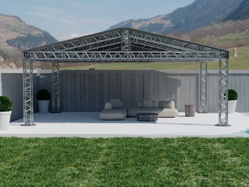 Шатёр «Двускатный» из ферм 8x6 (Металлик)