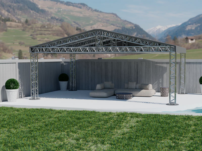 Шатёр «Двускатный» из ферм 8x6 (Металлик)