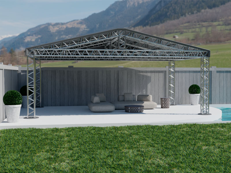 Шатёр «Двускатный» из ферм 8x6 (Металлик)