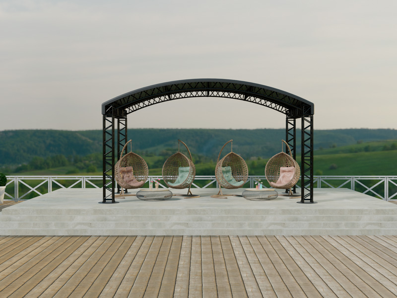 Шатёр «Арочный» из ферм 6x4 (Чёрный)