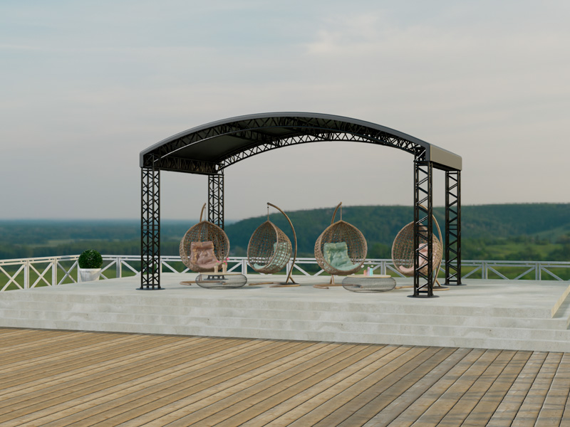 Шатёр «Арочный» из ферм 6x4 (Чёрный)