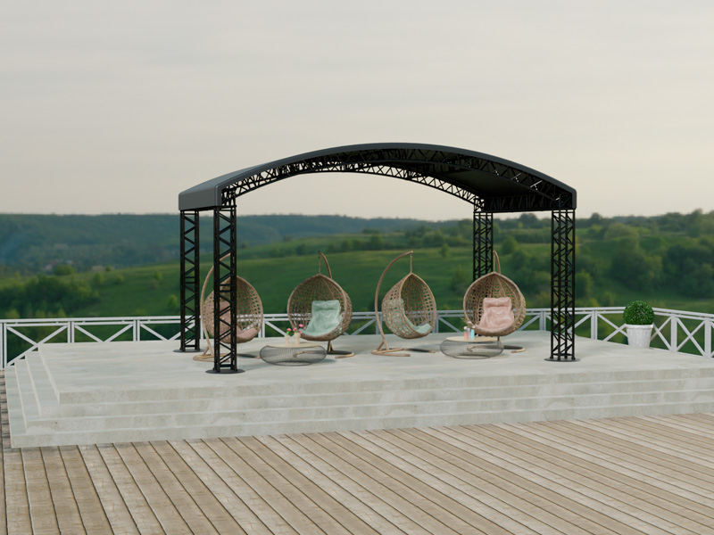 Шатёр «Арочный» из ферм 6x4 (Чёрный)