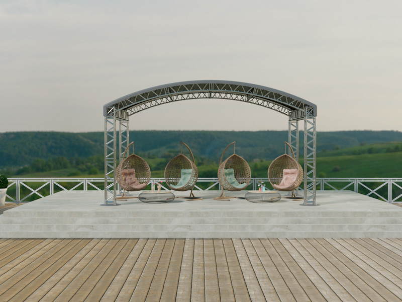 Шатёр «Арочный» из ферм 6x4 (Металлик)