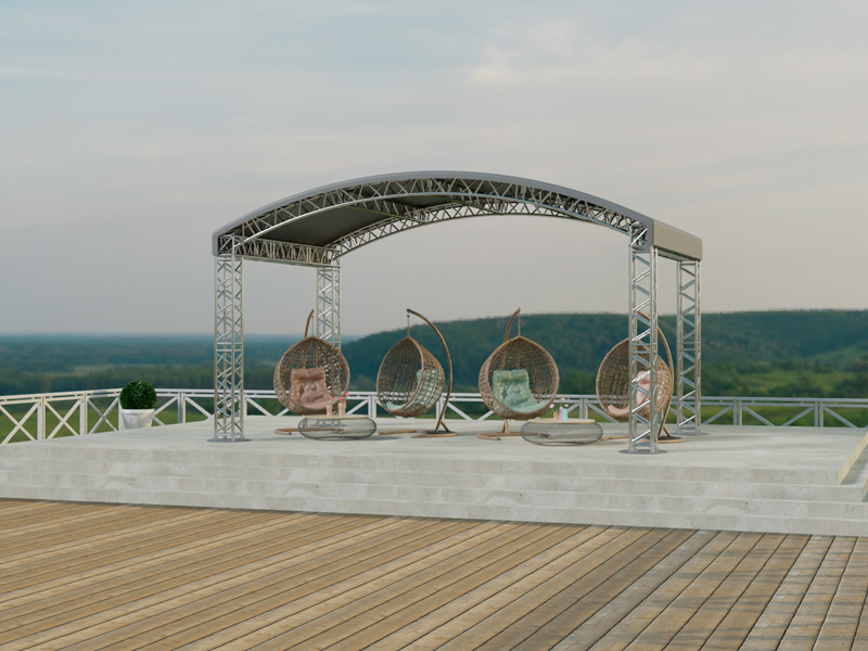 Шатёр «Арочный» из ферм 6x4 (Металлик)