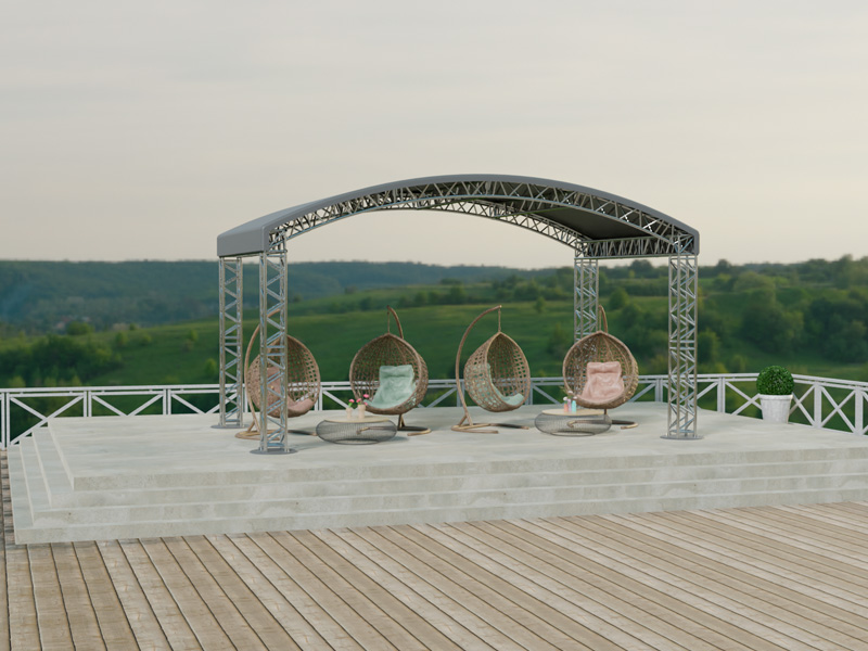 Шатёр «Арочный» из ферм 6x4 (Металлик)