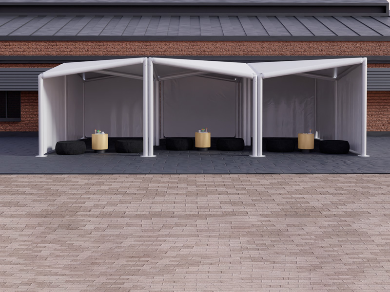 Шатёр Кайт белый Выставочный 8x12 (Со стенками)