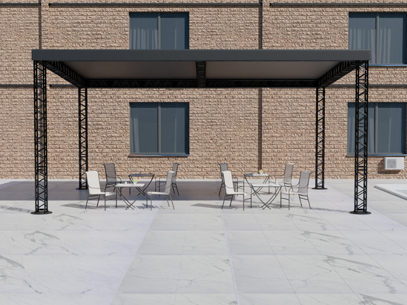 Шатёр «Односкатный» из ферм 10x8 (Чёрный)