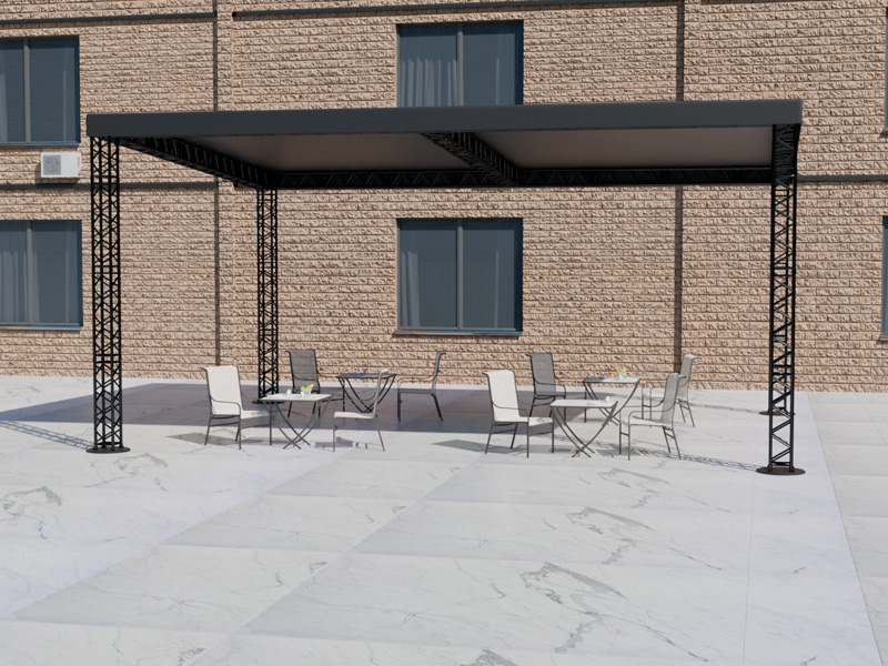 Шатёр «Односкатный» из ферм 10x8 (Чёрный)