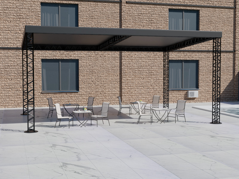 Шатёр «Односкатный» из ферм 10x8 (Чёрный)