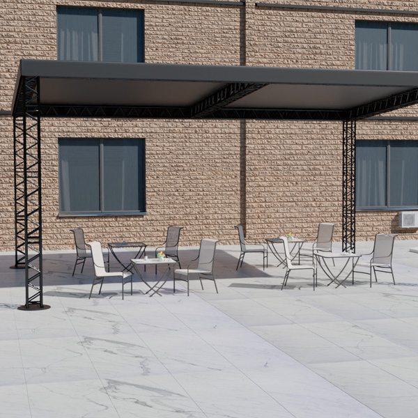 Шатёр «Односкатный» из ферм 10x8 (Чёрный)