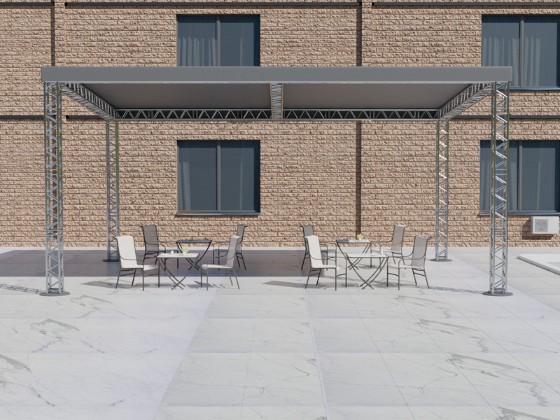 Шатёр «Односкатный» из ферм 10x8 (Металлик)