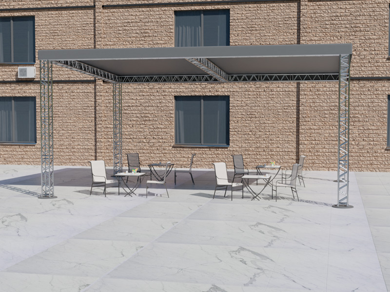 Шатёр «Односкатный» из ферм 10x8 (Металлик)