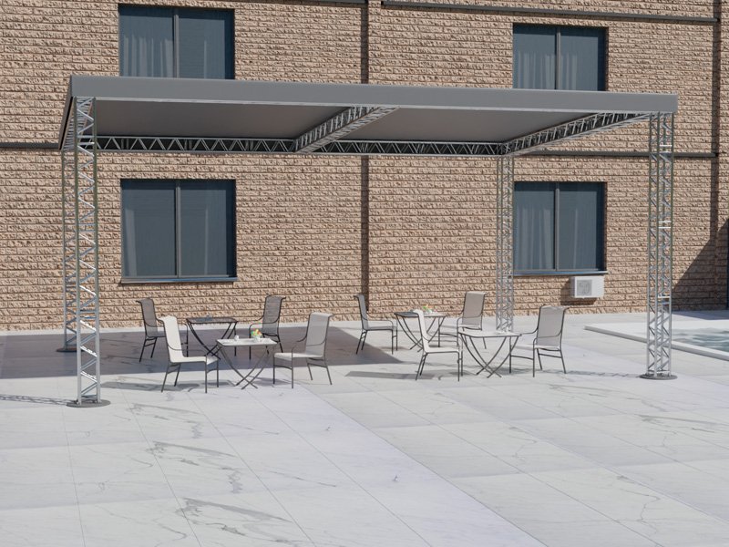 Шатёр «Односкатный» из ферм 10x8 (Металлик)