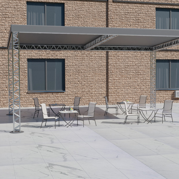 Шатёр «Односкатный» из ферм 10x8 (Металлик)