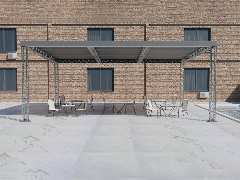 Шатёр «Односкатный» из ферм 12x10 (Металлик)