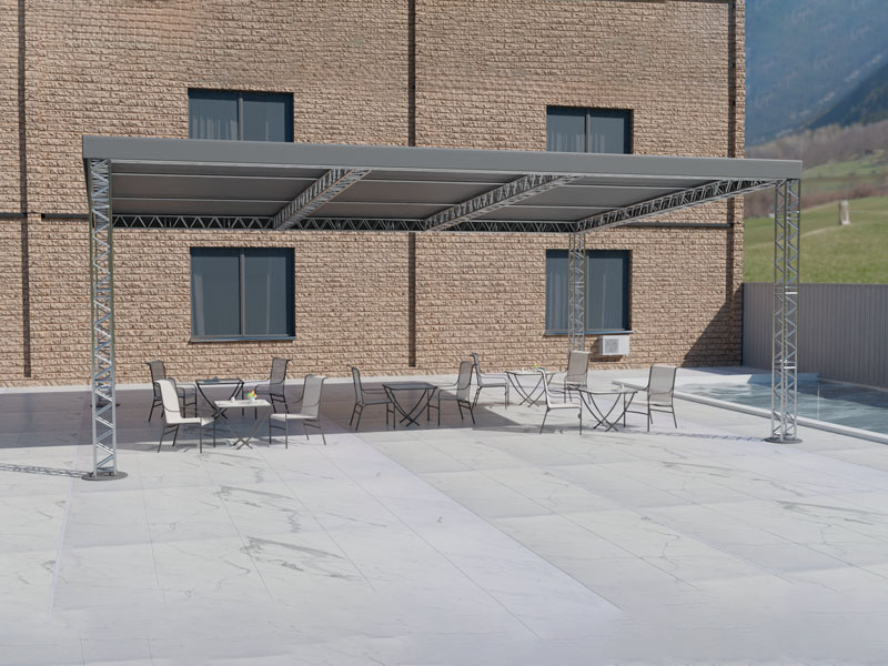 Шатёр «Односкатный» из ферм 12x10 (Металлик)