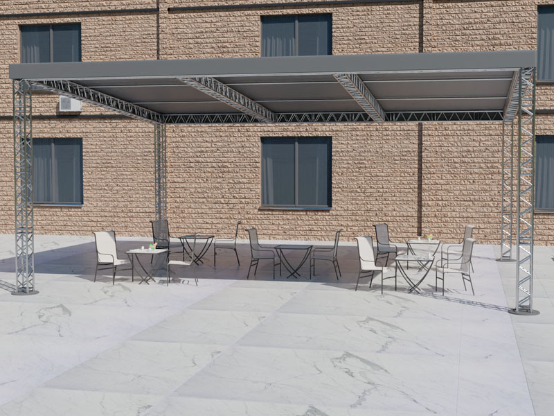 Шатёр «Односкатный» из ферм 12x10 (Металлик)