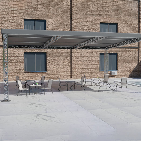 Шатёр «Односкатный» из ферм 12x10 (Металлик)