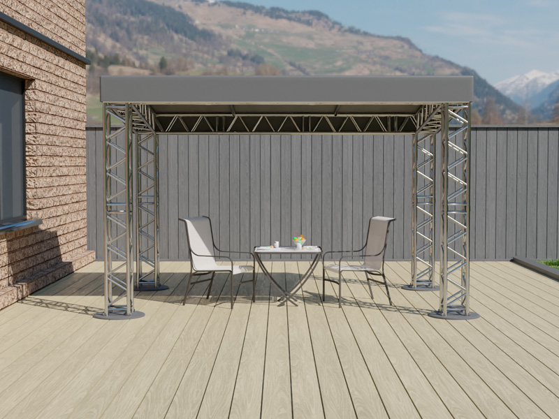 Шатёр «Односкатный» из ферм 4x3 (Металлик)