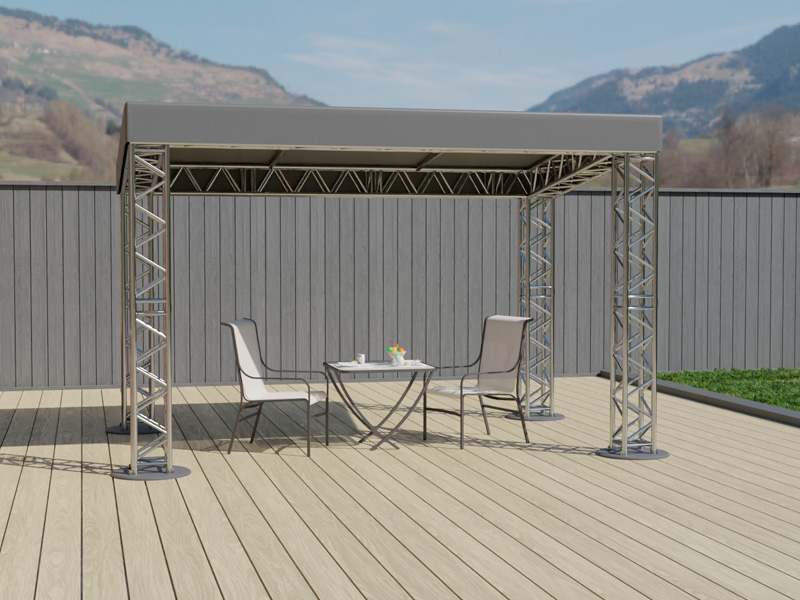 Шатёр «Односкатный» из ферм 4x3 (Металлик)