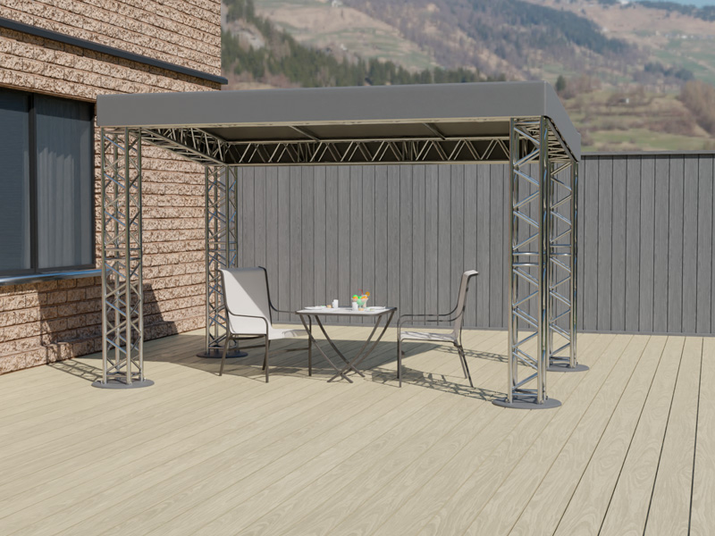 Шатёр «Односкатный» из ферм 4x3 (Металлик)