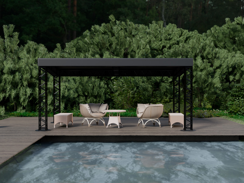 Шатёр «Односкатный» из ферм 6x4 (Чёрный)