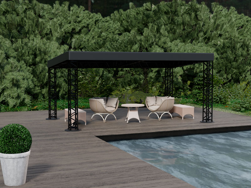 Шатёр «Односкатный» из ферм 6x4 (Чёрный)