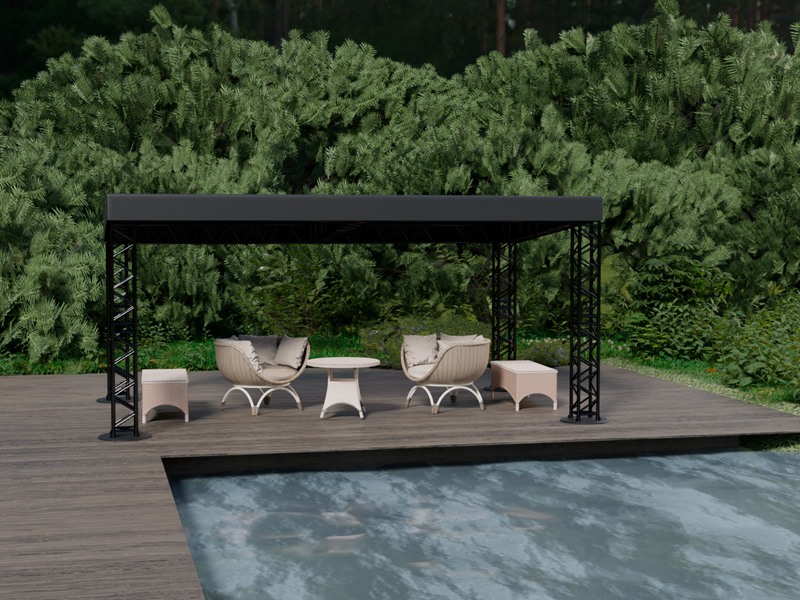 Шатёр «Односкатный» из ферм 6x4 (Чёрный)