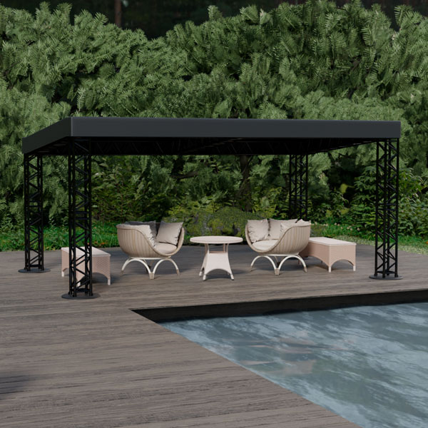 Шатёр «Односкатный» из ферм 6x4 (Чёрный)