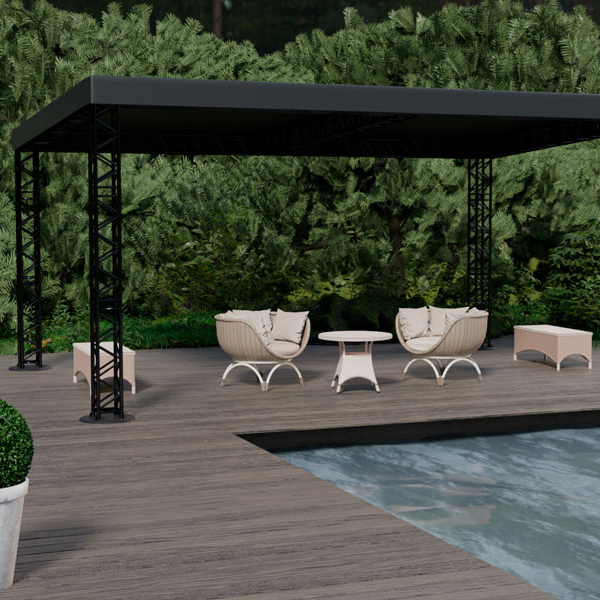 Шатёр «Односкатный» из ферм 8x6 (Чёрный)