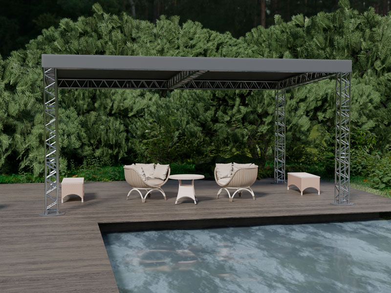 Шатёр «Односкатный» из ферм 8x6 (Металлик)