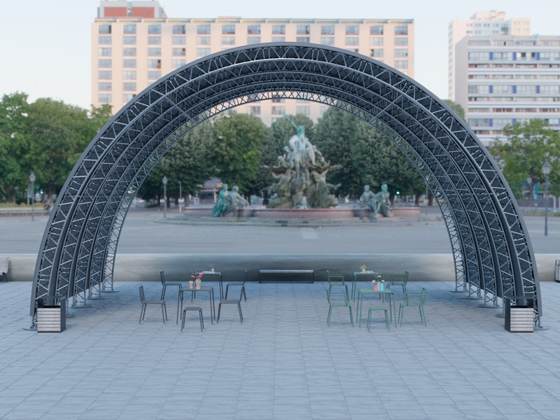 Шатёр «Тоннельный» из ферм 10x8 (Металлик)