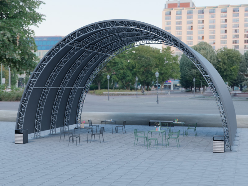 Шатёр «Тоннельный» из ферм 10x8 (Металлик)