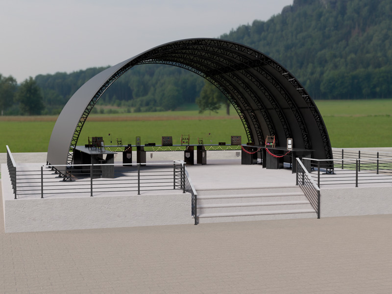 Шатёр «Тоннельный» из ферм 12x10 (Чёрный)