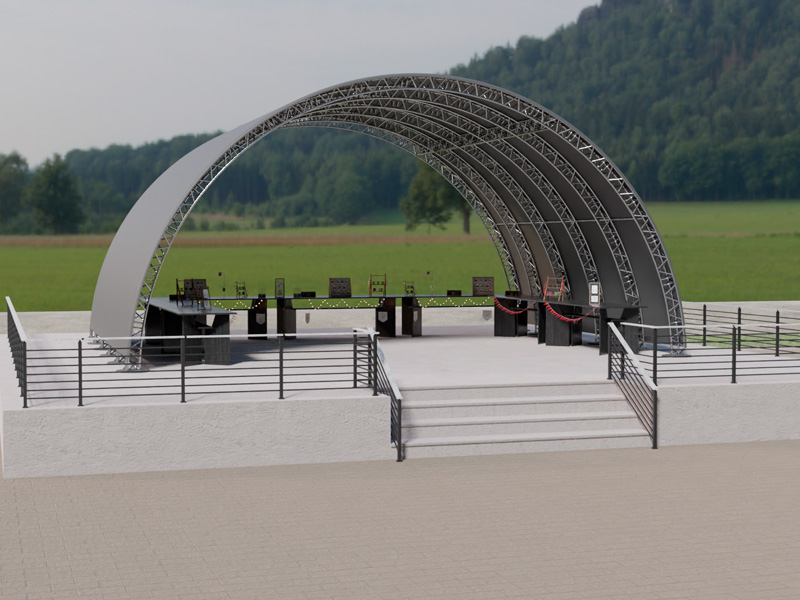 Шатёр «Тоннельный» из ферм 12x10 (Металлик)