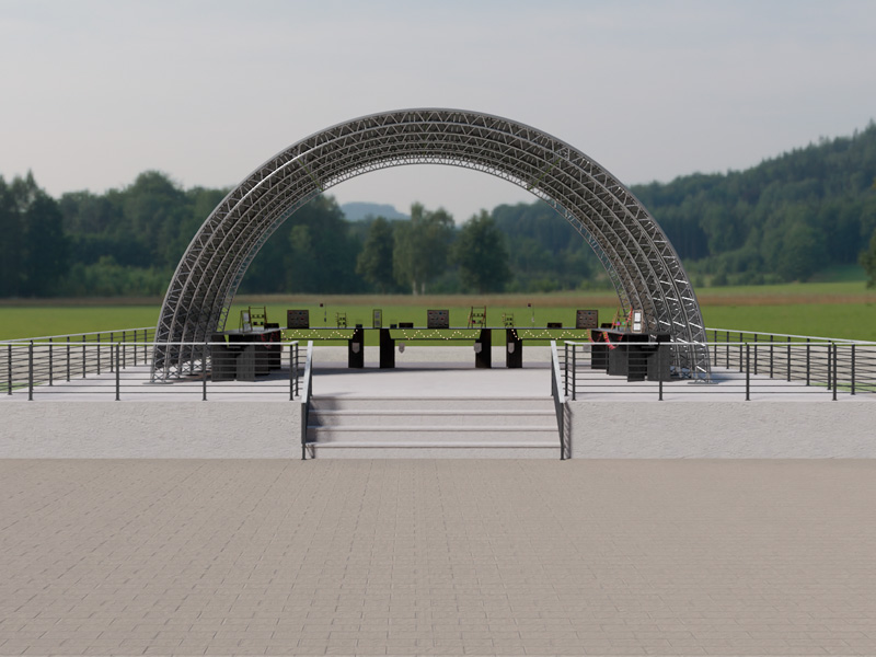 Шатёр «Тоннельный» из ферм 12x10 (Металлик)