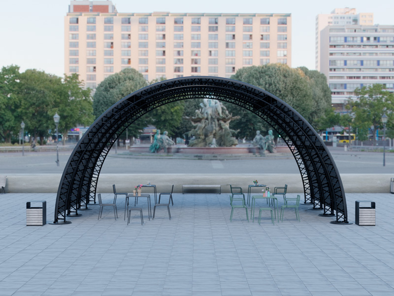 Шатёр «Тоннельный» из ферм 8x6 (Чёрный)