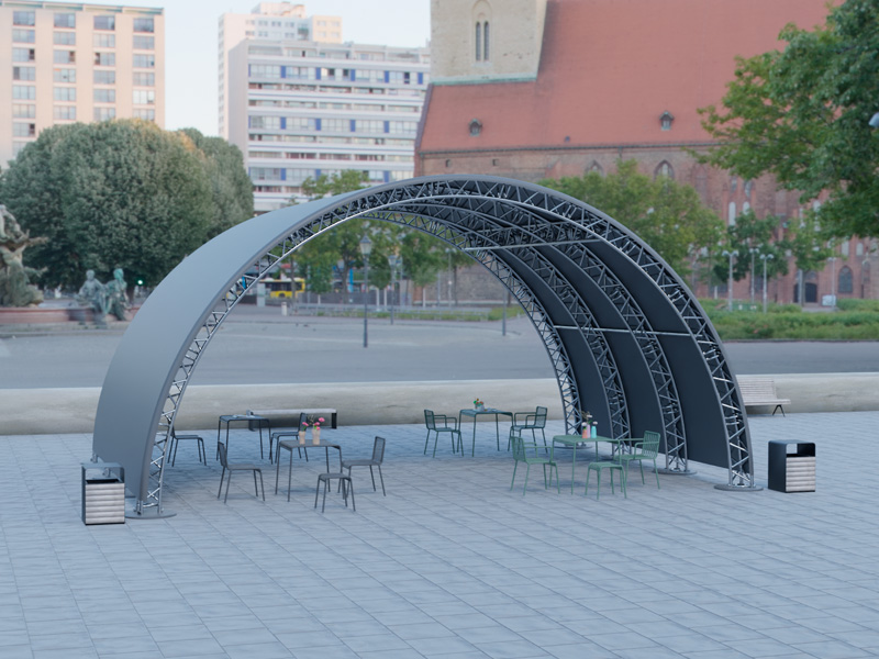 Шатёр «Тоннельный» из ферм 8x6 (Металлик)