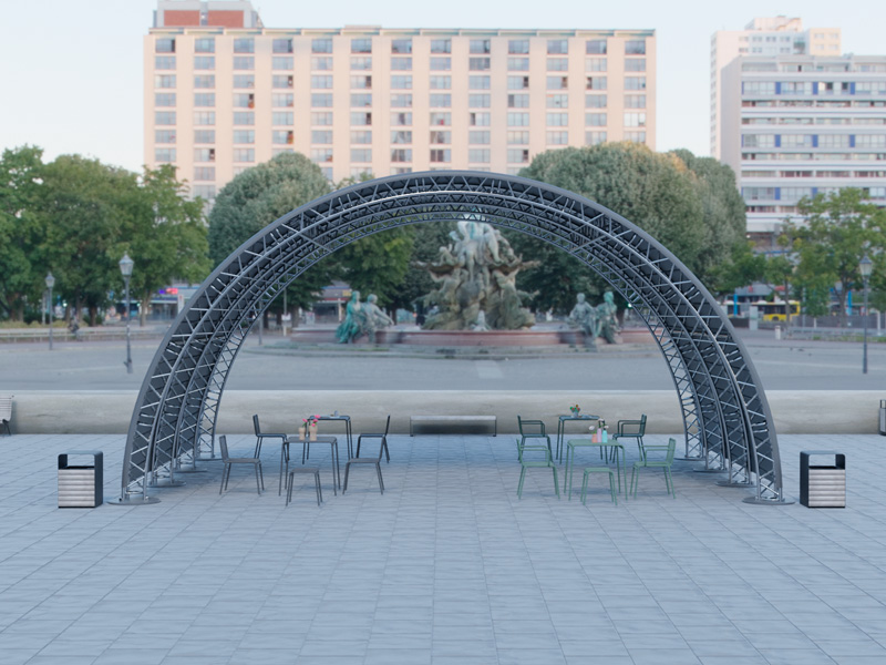 Шатёр «Тоннельный» из ферм 8x6 (Металлик)