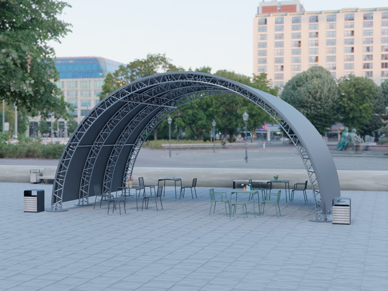 Шатёр «Тоннельный» из ферм 8x6 (Металлик)