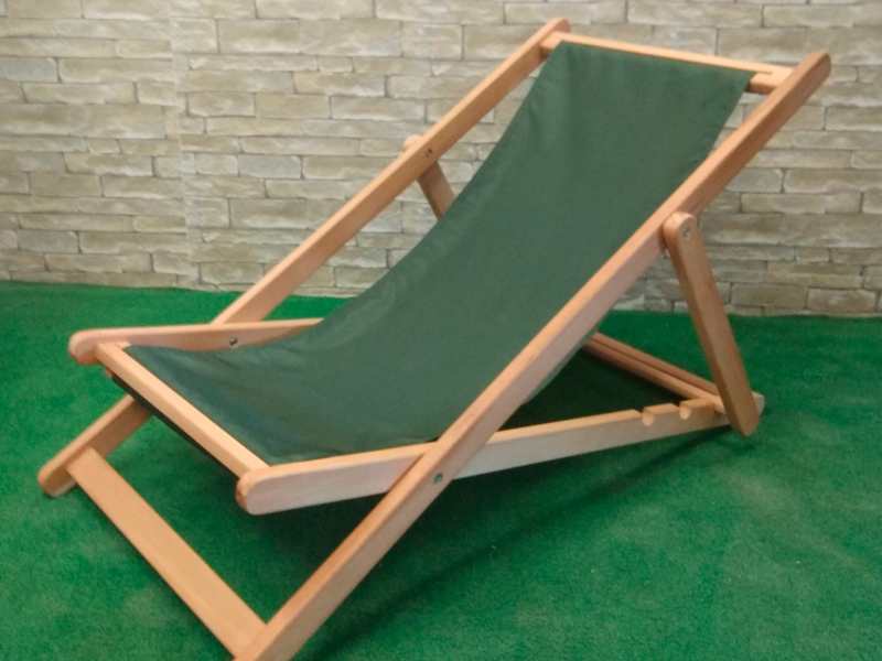 Шезлонг зелёный