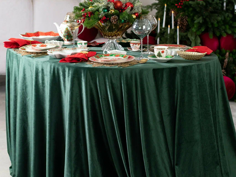 Скатерть бархатная "Изумрудная" D 3м
