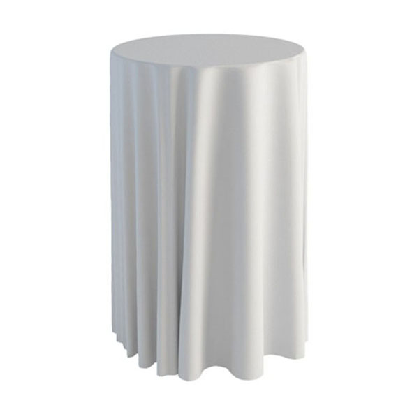 Скатерть белая круглая для коктейльного стола