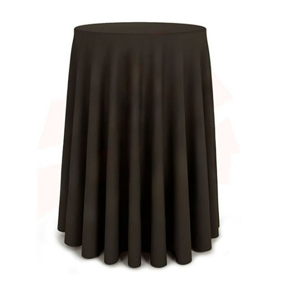 Скатерть черная круглая для коктейльного стол