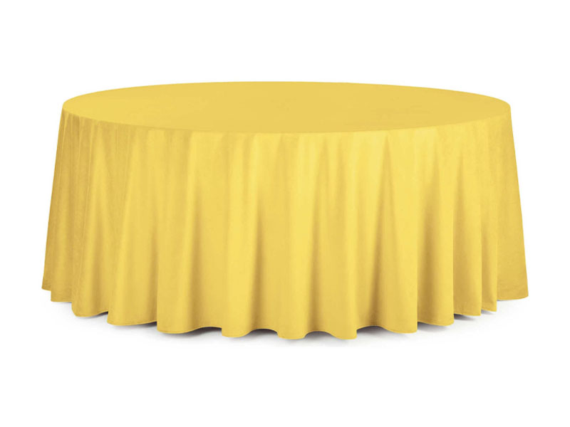 Круглая желтая скатерть диаметром 3,2 м