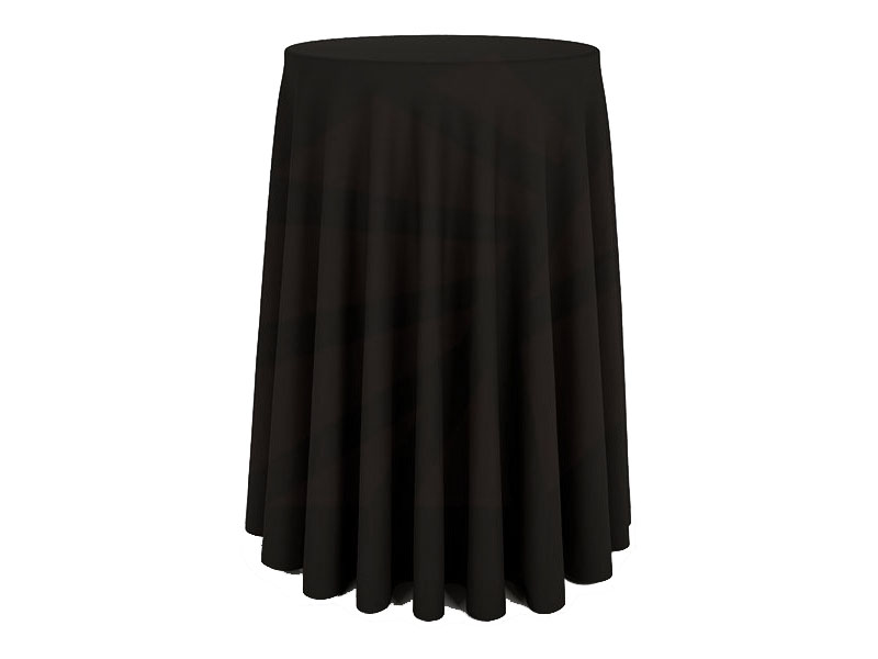 Круглая черная скатерть диаметром 2,6м