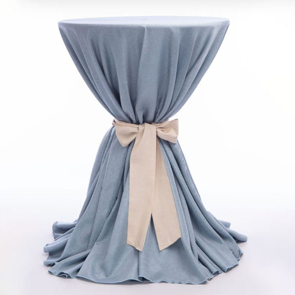 Скатерть круглая для коктейльного стола голубая