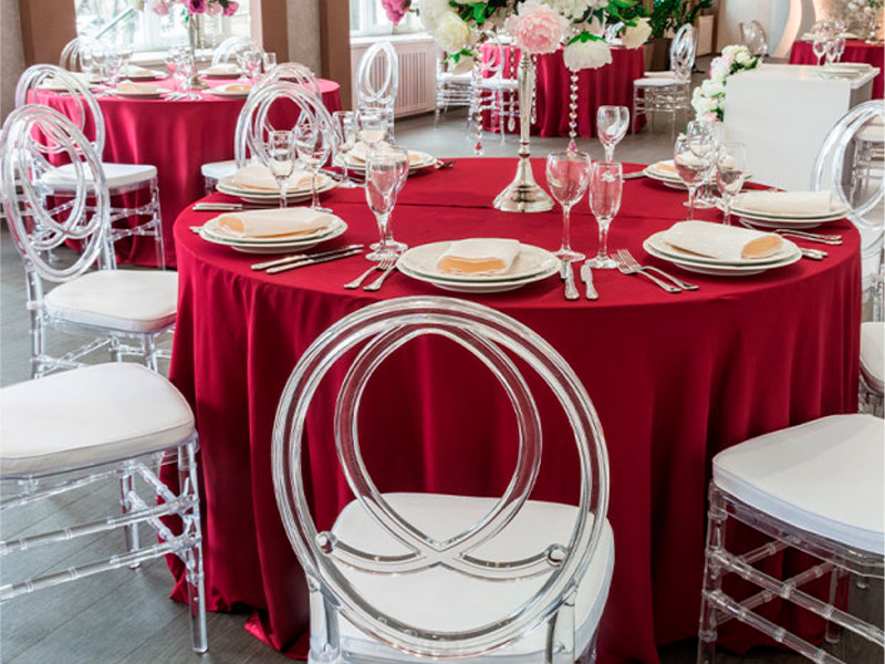 Скатерть круглая 3,2м бордовая