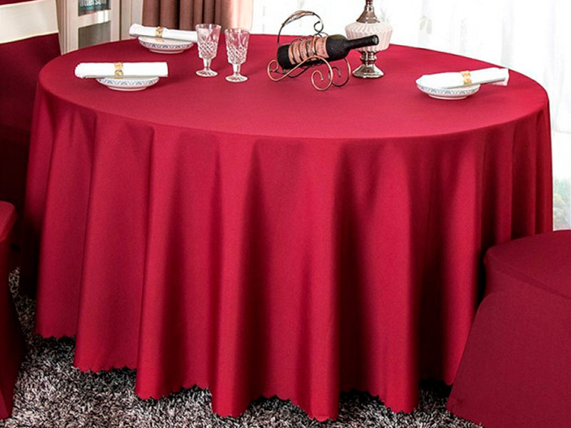 Скатерть круглая 3,2м бордовая