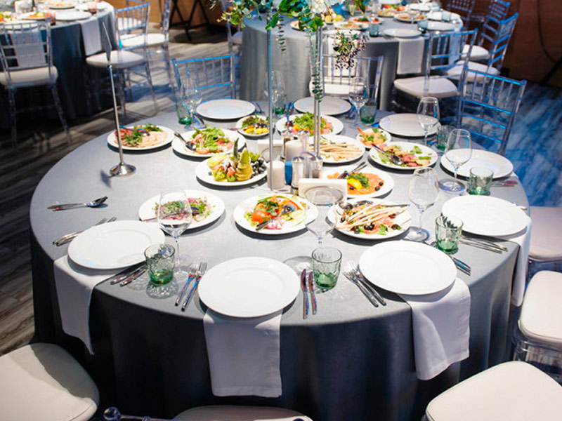 Скатерть круглая 3,2м серая